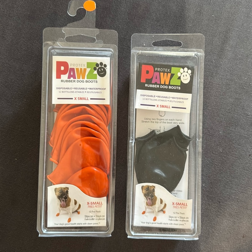 NWT-PAWZ rubber dog boots X-SMALL-orange